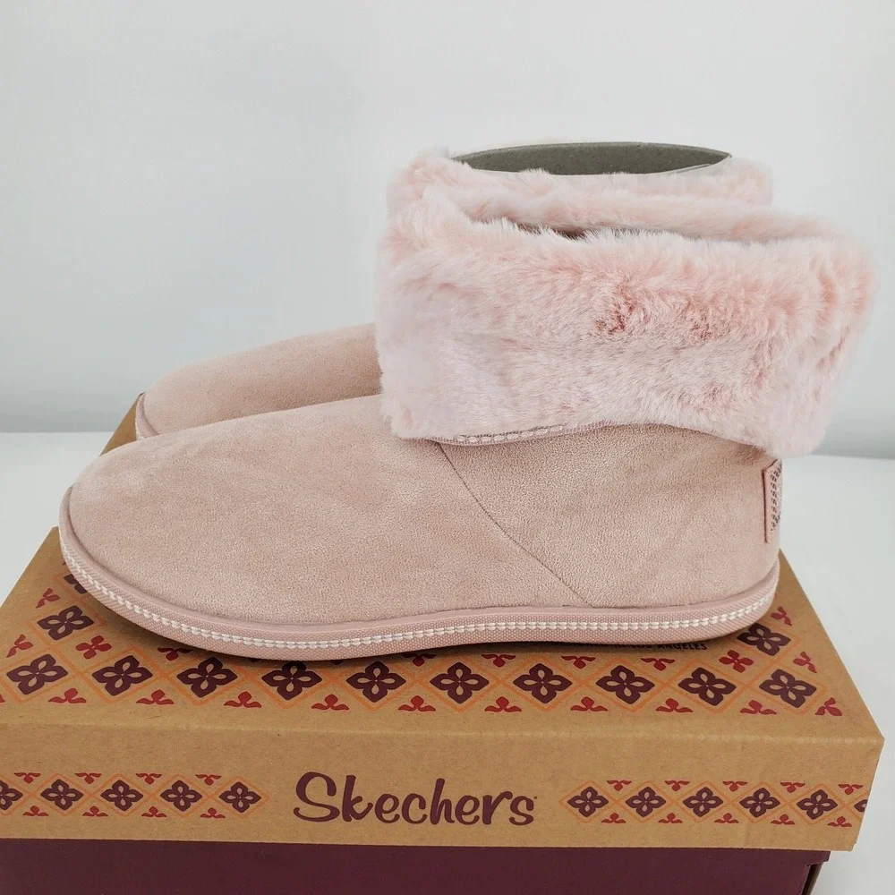 Skechers‎ Cozy Campfire Slipper Boots Faux Fur Meant to Be Blush Womens 7.5 New